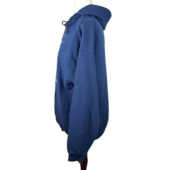 Harry Potter Hogwarts Sparkling Crest on Navy Fruit of the Loom Hoodie Size L - Picture 4 of 6